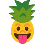 face with tongue + pineapple