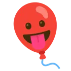 face with tongue + balloon