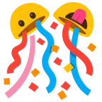 face with tongue + confetti ball