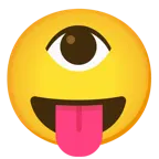 face with tongue + eye