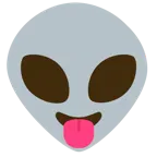 face with tongue + alien
