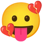 face with tongue + broken heart