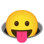 face with tongue + hole