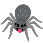 face with tongue + spider