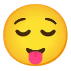 face with tongue + relieved face