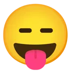 face with tongue + expressionless face