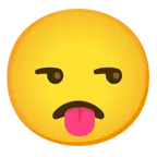face with tongue + unamused face