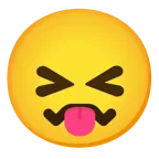 face with tongue + confounded face