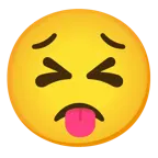 face with tongue + persevering face