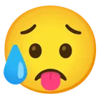 face with tongue + sad but relieved face