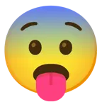face with tongue + fearful face