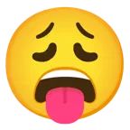 face with tongue + weary face