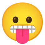 face with tongue + grimacing face