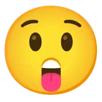 face with tongue + astonished face