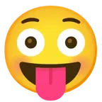 face with tongue + flushed face