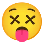 face with tongue + face with crossed-out eyes