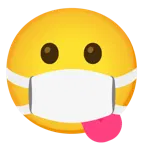 face with tongue + face with medical mask