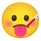 face with tongue + face with thermometer