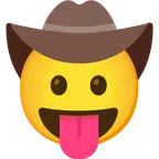 face with tongue + cowboy hat face
