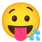 face with tongue + drooling face