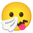 face with tongue + sneezing face