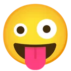 face with tongue + zany face