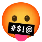 face with tongue + face with symbols on mouth