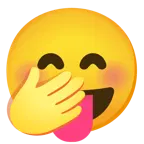 face with tongue + face with hand over mouth