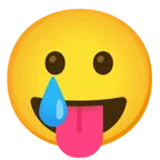 face with tongue + smiling face with tear