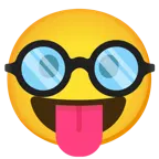 face with tongue + disguised face