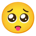 face with tongue + pleading face