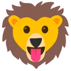 face with tongue + lion