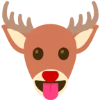 face with tongue + deer