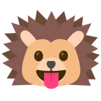 face with tongue + hedgehog