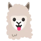 face with tongue + llama