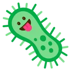 face with tongue + microbe