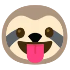 face with tongue + sloth