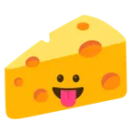 face with tongue + cheese wedge