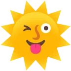 faccina che fa l’occhiolino e mostra la lingua + faccina sole