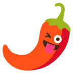 faccina che fa l’occhiolino e mostra la lingua + peperoncino