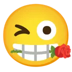 faccina che fa l’occhiolino e mostra la lingua + rosa