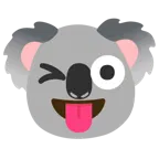 faccina che fa l’occhiolino e mostra la lingua + koala