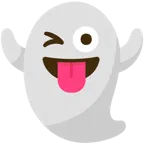 faccina che fa l’occhiolino e mostra la lingua + fantasma