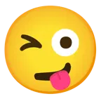 faccina che fa l’occhiolino e mostra la lingua + faccina con sorrisetto