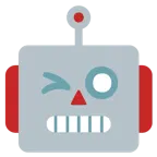 faccina che fa l’occhiolino e mostra la lingua + faccina di robot