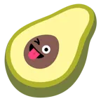 faccina che fa l’occhiolino e mostra la lingua + avocado