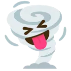 faccina che strizza gli occhi e mostra la lingua + tornado