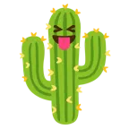 faccina che strizza gli occhi e mostra la lingua + cactus