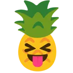 faccina che strizza gli occhi e mostra la lingua + ananas