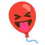 faccina che strizza gli occhi e mostra la lingua + palloncino